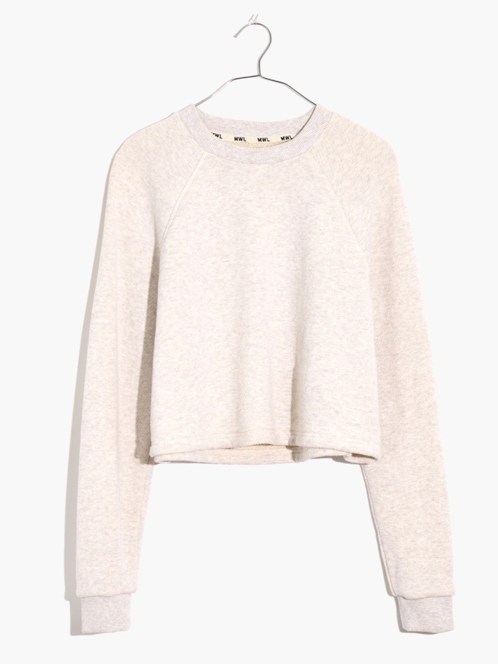 Madewell MWL Cropped Sweatshirt Gray Size L 100% Cotton